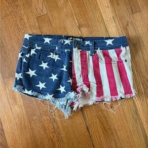 Lip Service Women's Star and Stripe American Flag Denim Shorts